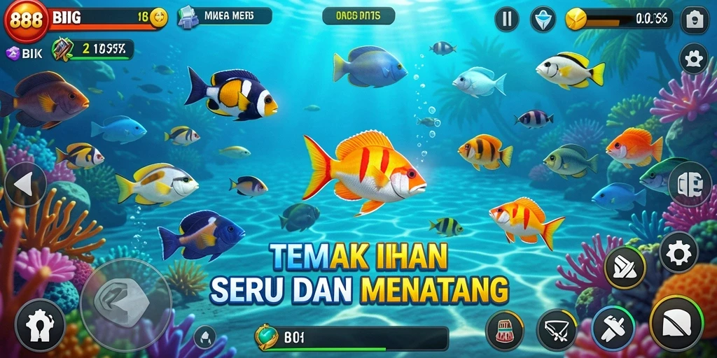 Tampilan gameplay seru saat menembak ikan di 88BIG.
