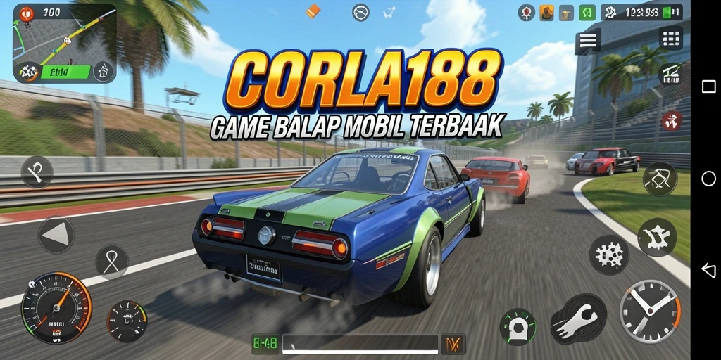 Screenshot gameplay CORLA188 menampilkan aksi balapan yang seru.