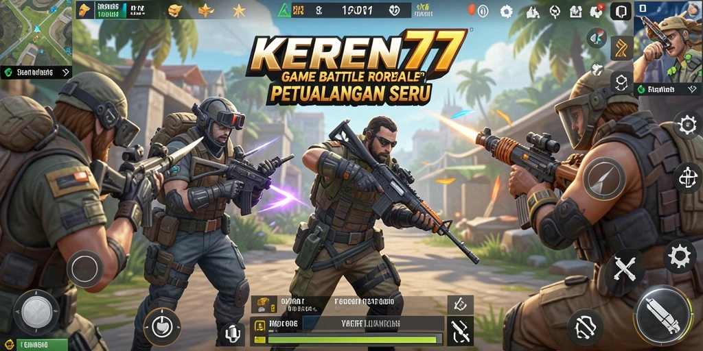 Gameplay menegangkan dari KEREN77 dalam pertarungan Battle Royale.