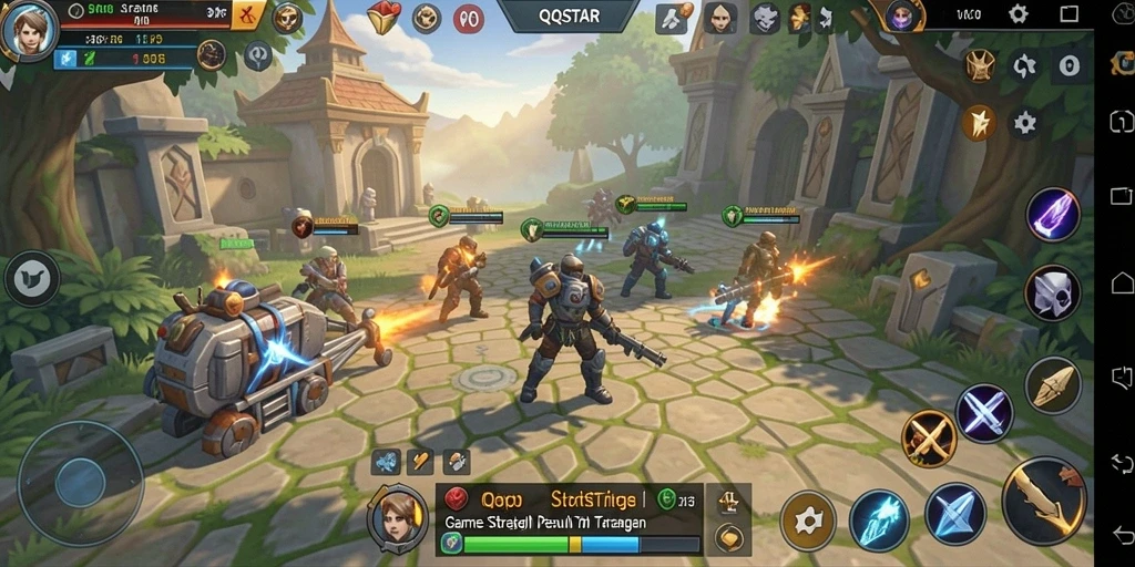 Gameplay seru dan strategis di QQSTAR yang menampilkan pertempuran antar pemain.