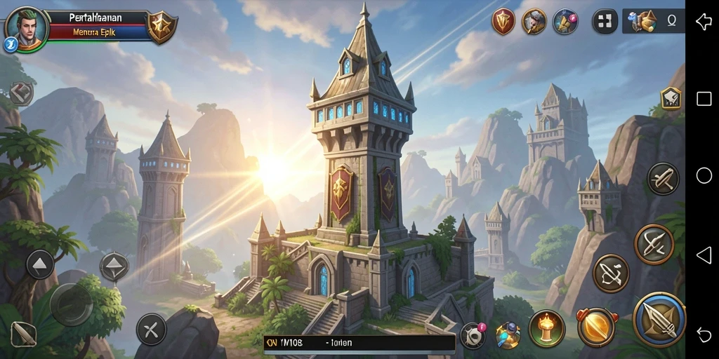 Tangkapan layar menunjukkan momen mendebarkan dari gameplay Tower Defense.
