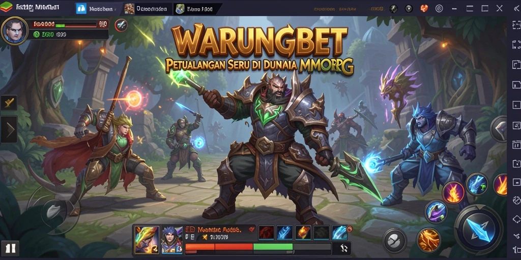Screenshot gameplay WARUNGBET yang menampilkan pertarungan epik dalam dunia MMORPG.